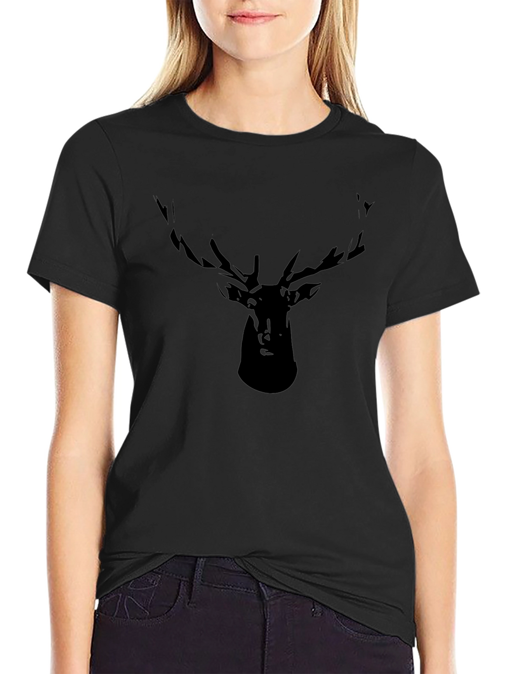 Black Deer Silhouette Graphic Tee