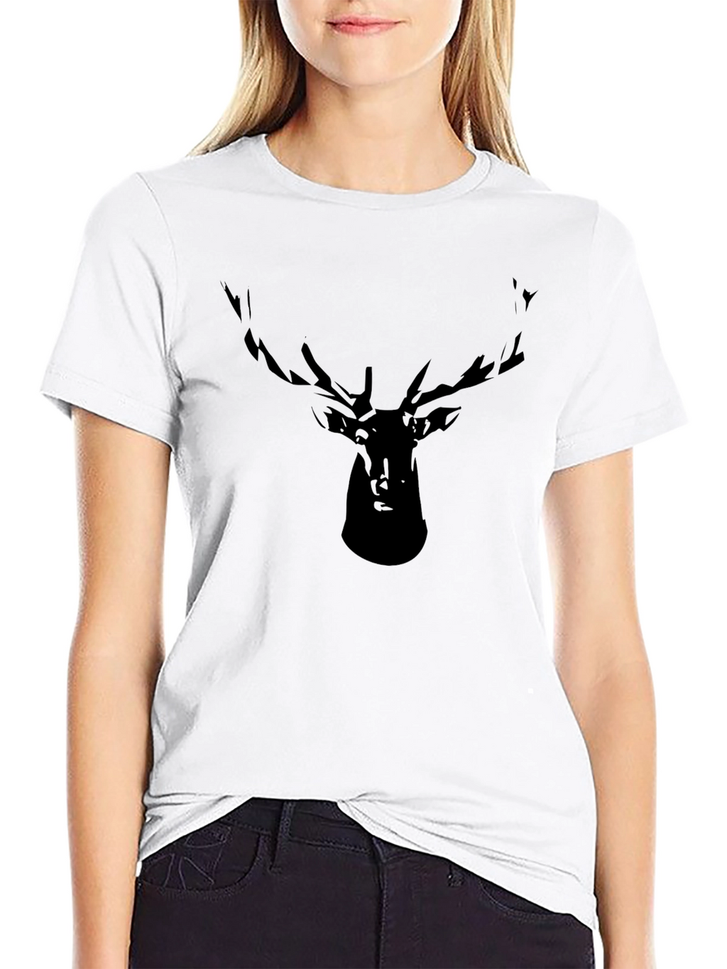 Black Deer Silhouette Graphic Tee