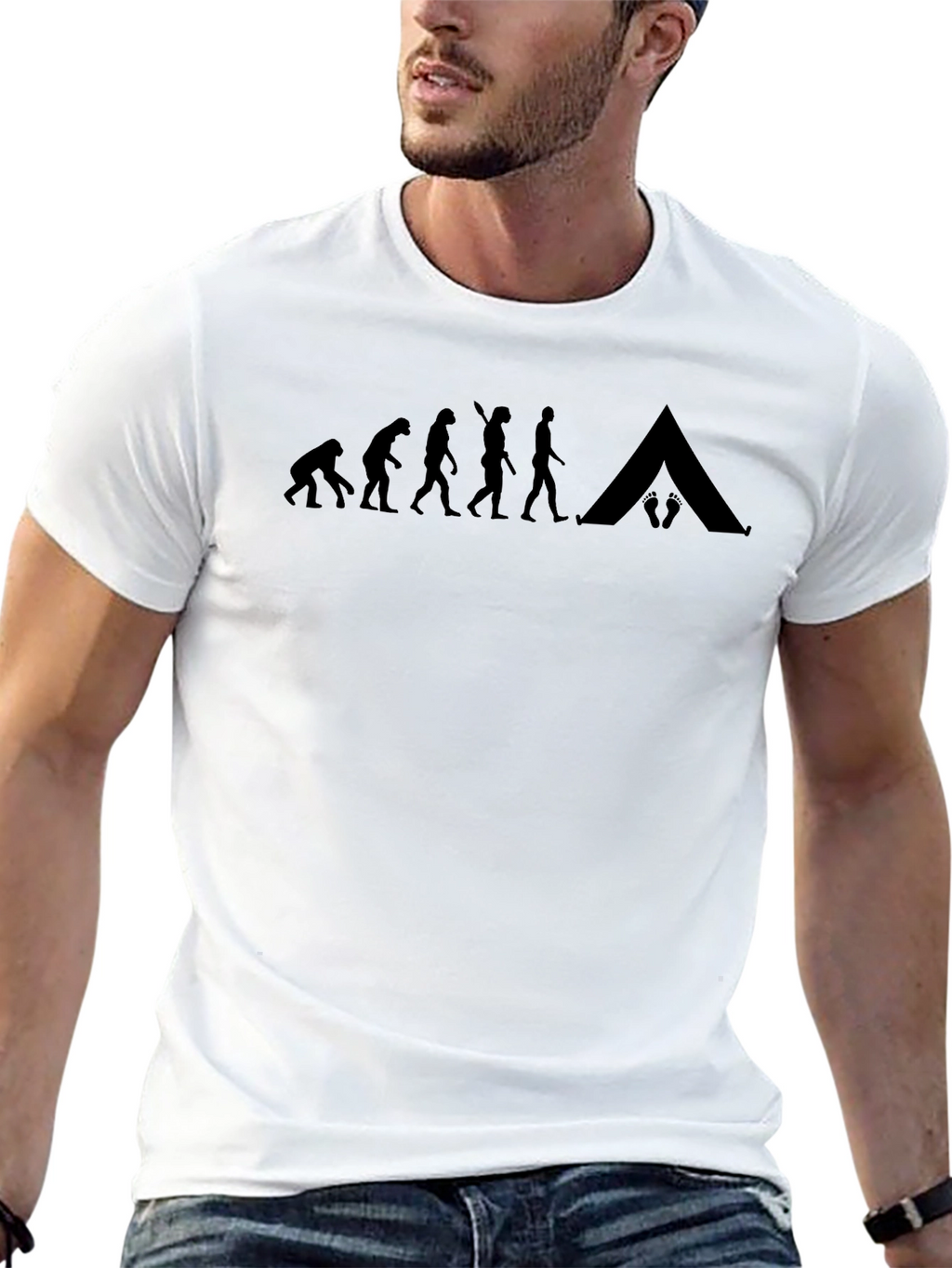 Evolution of Camping Black T-Shirt