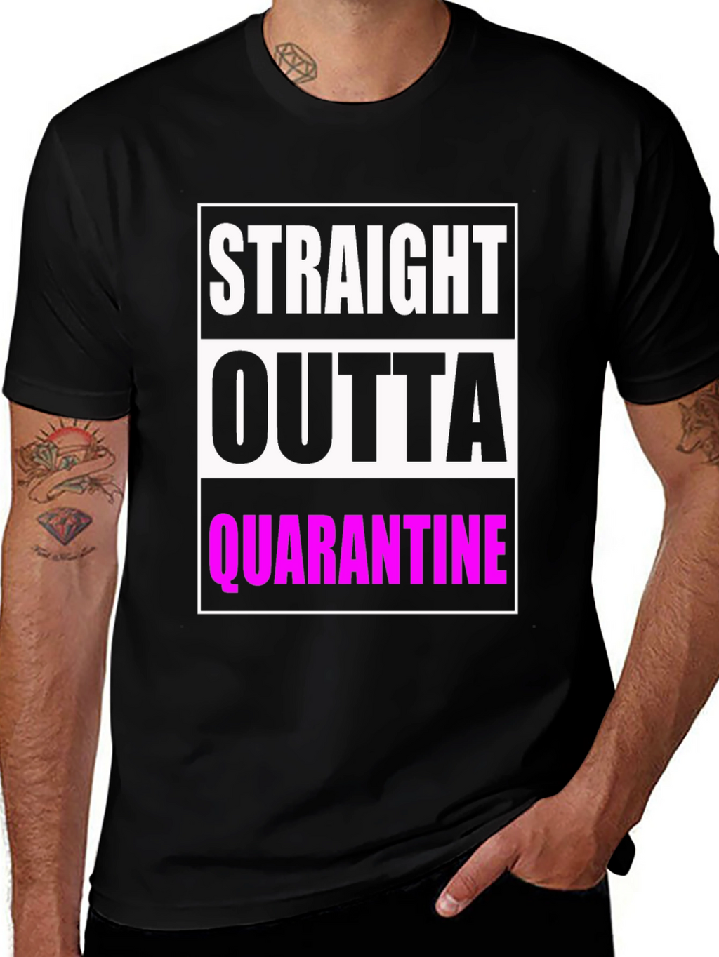Straight Outta Quarantine Graphic T-Shirt