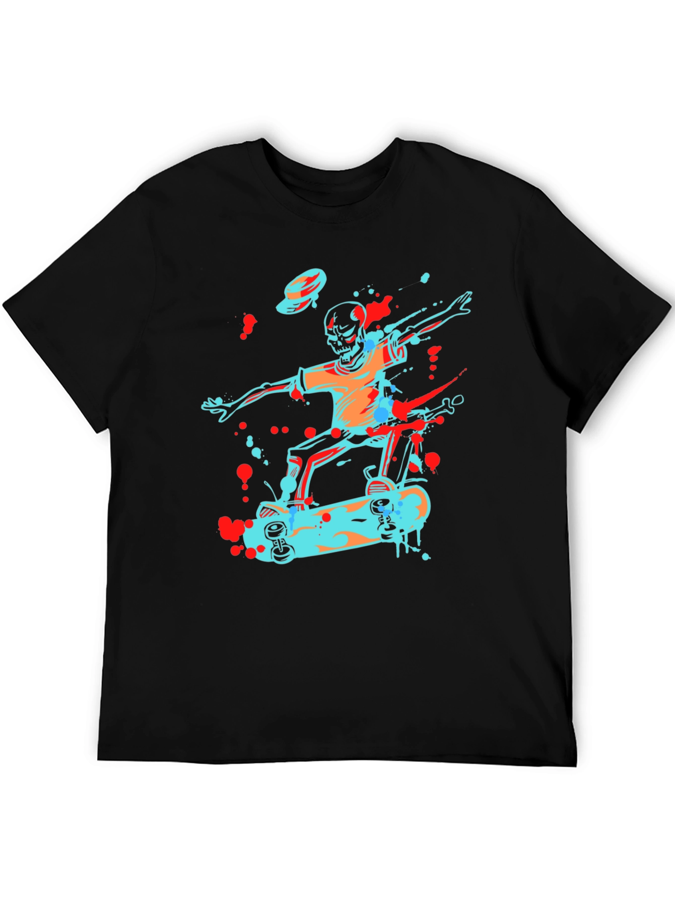 Skateboarding Skeleton Graphic Tee - Cool & Edgy Design