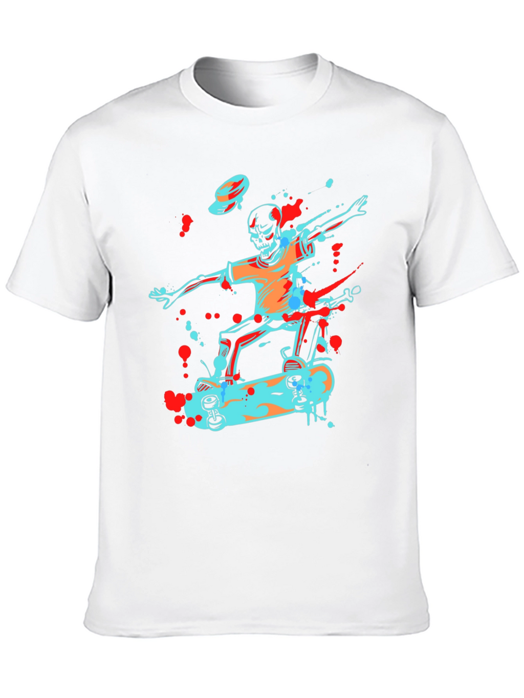 Skateboarding Skeleton Graphic Tee - Cool & Edgy Design