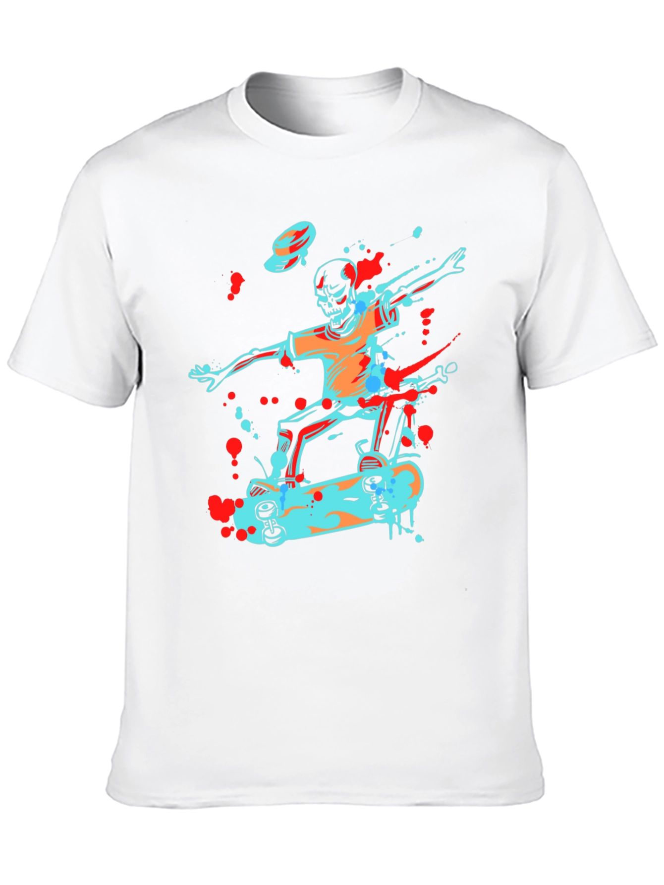 Skateboarding Skeleton Graphic Tee - Cool & Edgy Design