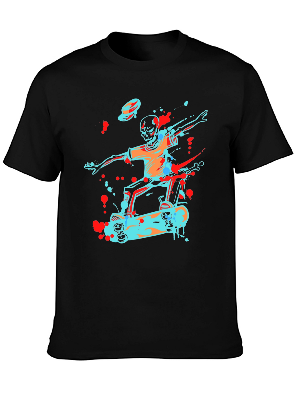 Skateboarding Skeleton Graphic Tee - Cool & Edgy Design