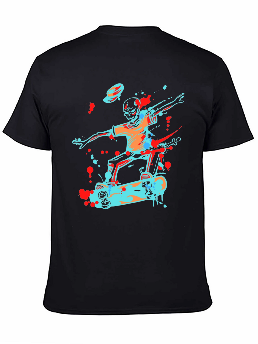 Skateboarding Skeleton Graphic Tee - Cool & Edgy Design