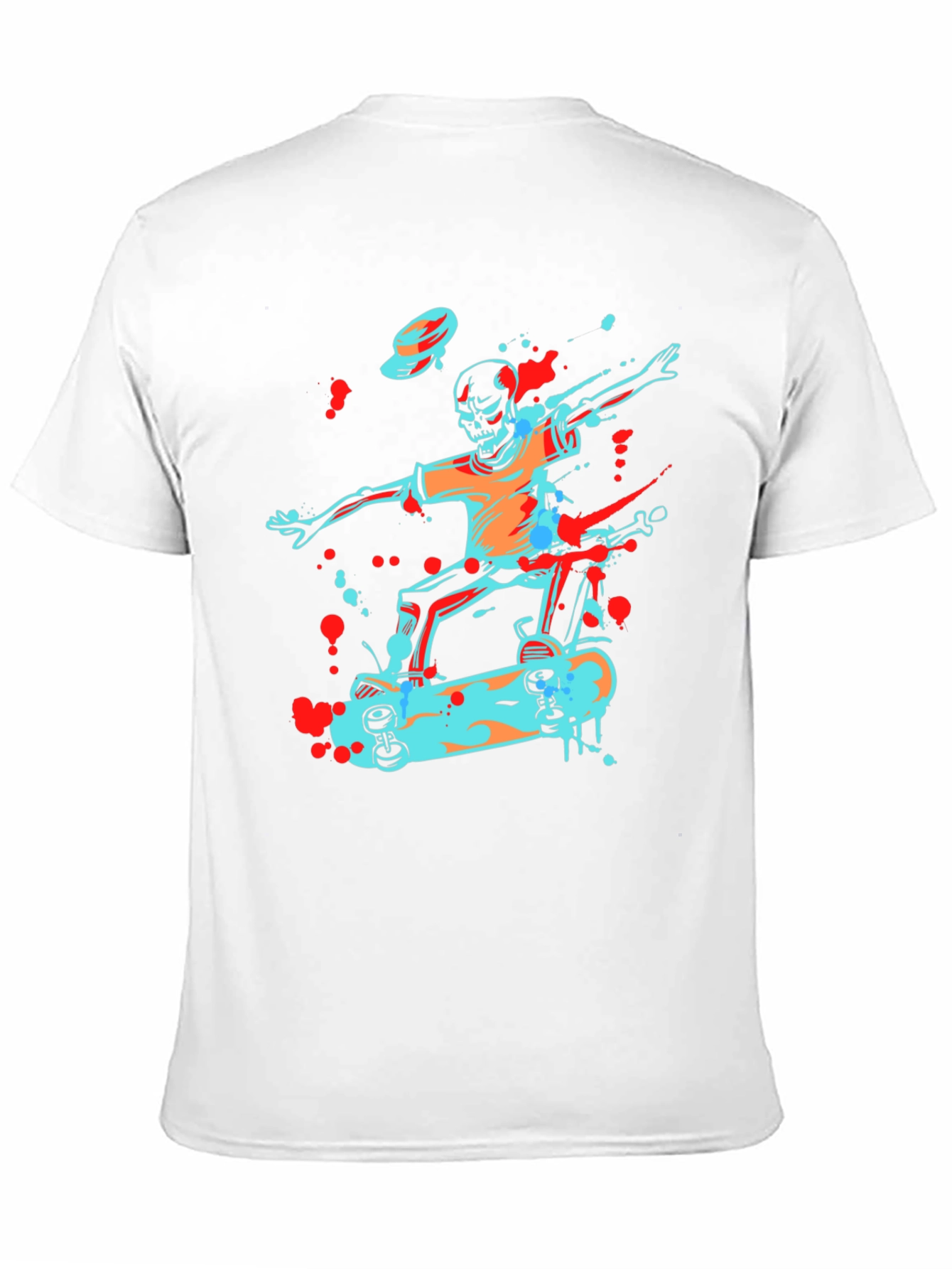 Skateboarding Skeleton Graphic Tee - Cool & Edgy Design