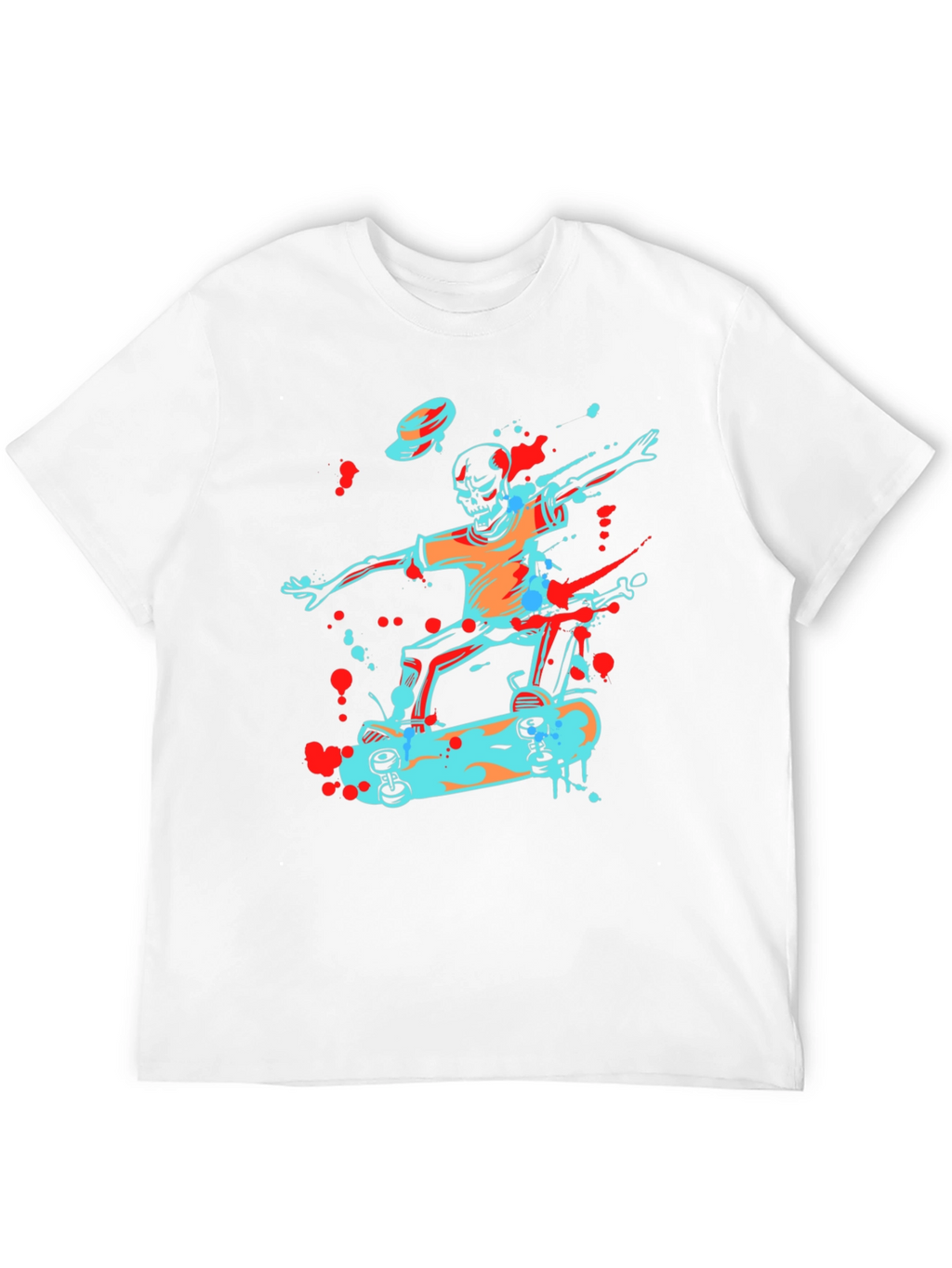 Skateboarding Skeleton Graphic Tee - Cool & Edgy Design