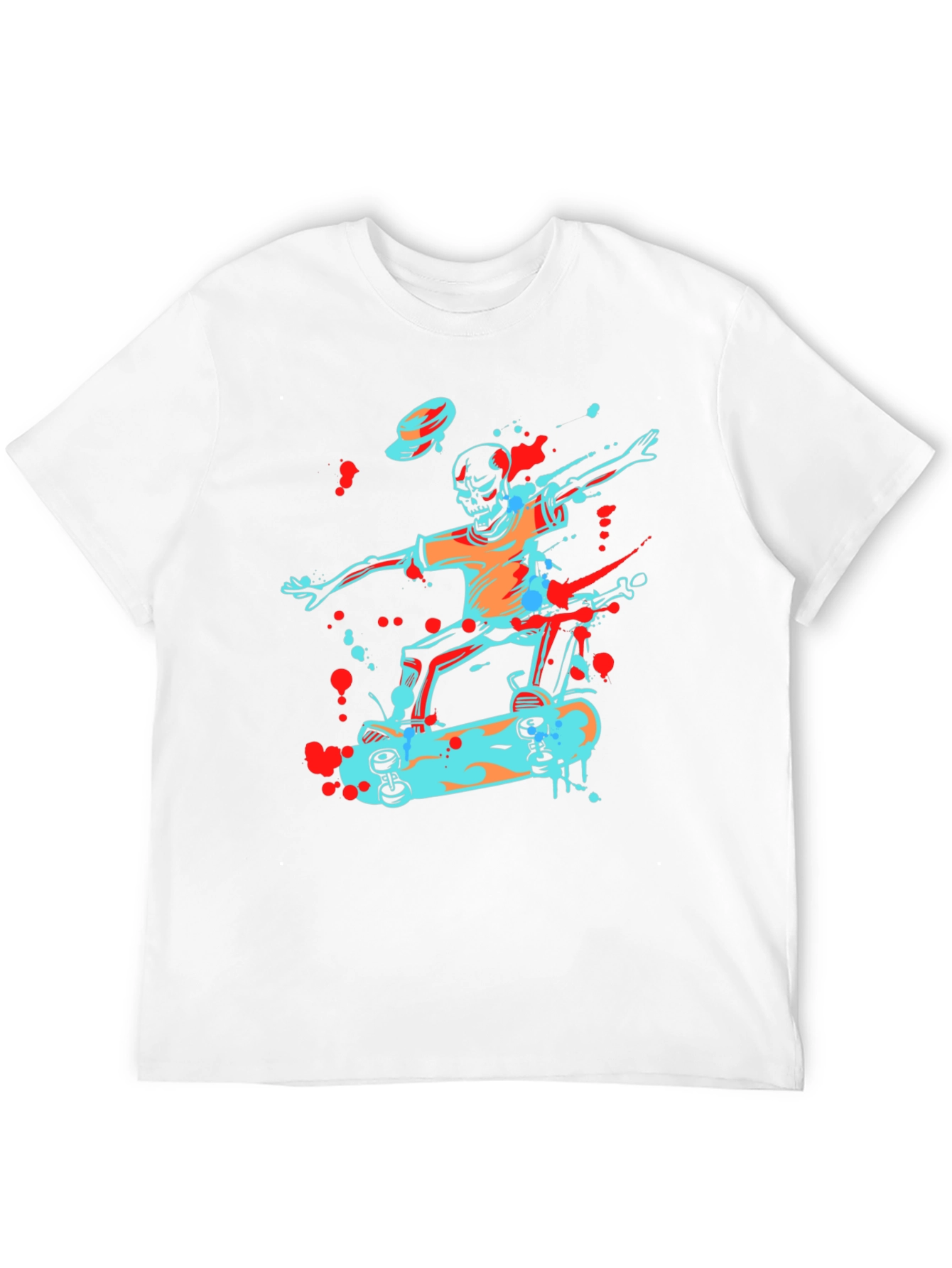 Skateboarding Skeleton Graphic Tee - Cool & Edgy Design