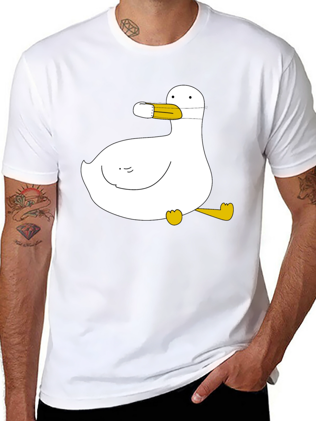 Duck with Mask Black T-Shirt