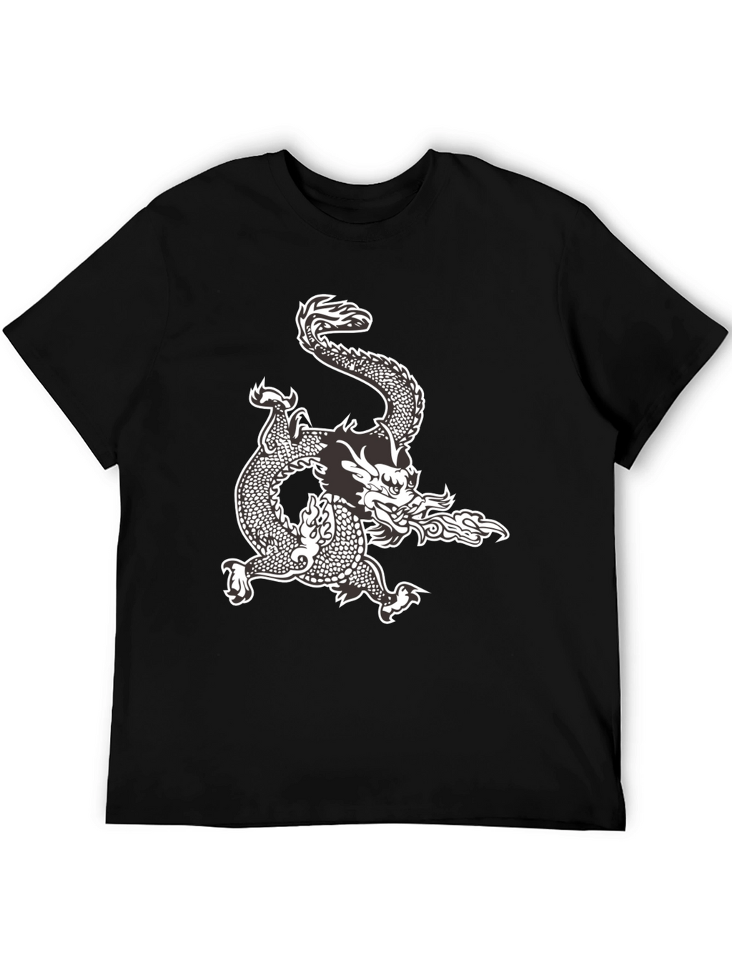 Dragon Graphic Tee - Black Cotton Comfort