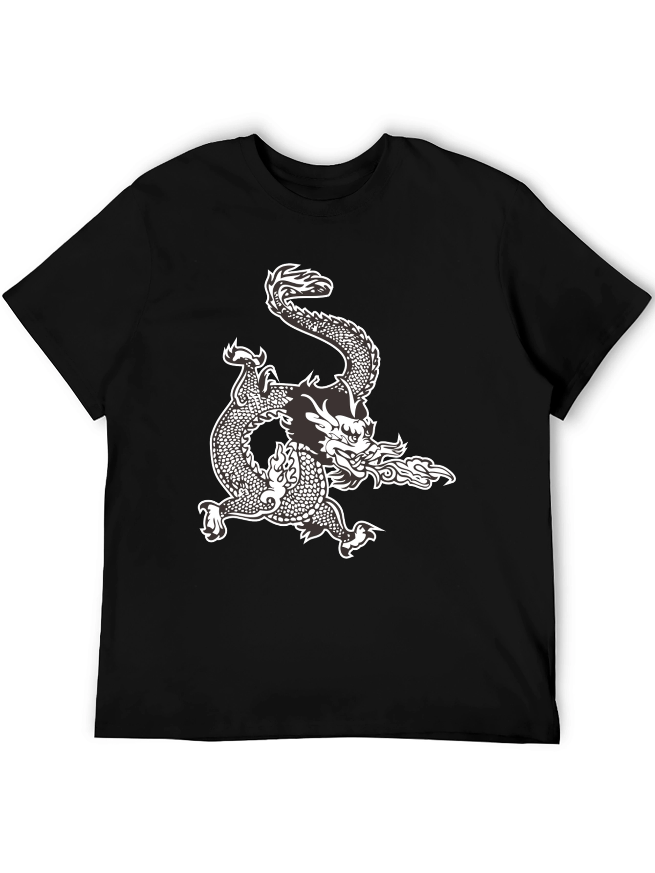 Dragon Graphic Tee - Black Cotton Comfort