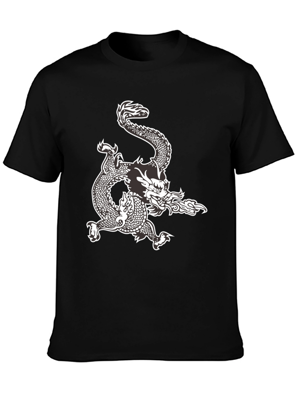 Dragon Graphic Tee - Black Cotton Comfort