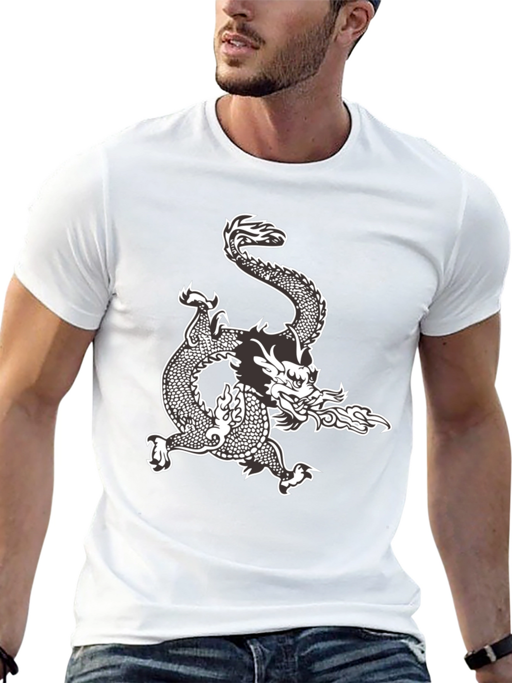 Dragon Graphic Tee - Black Cotton Comfort
