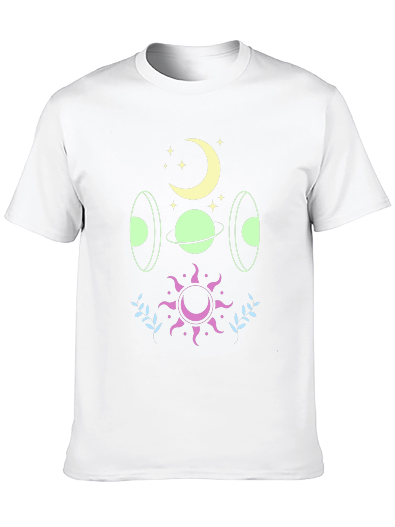Celestial Graphic Print Black T-Shirt