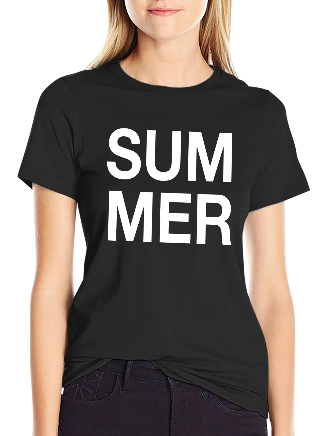 Summer Print T-Shirt - Classic Black Tee