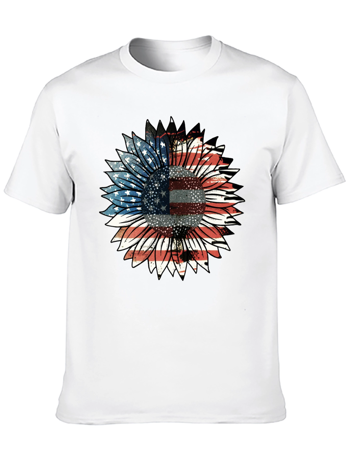American Flag Sunflower Graphic Tee