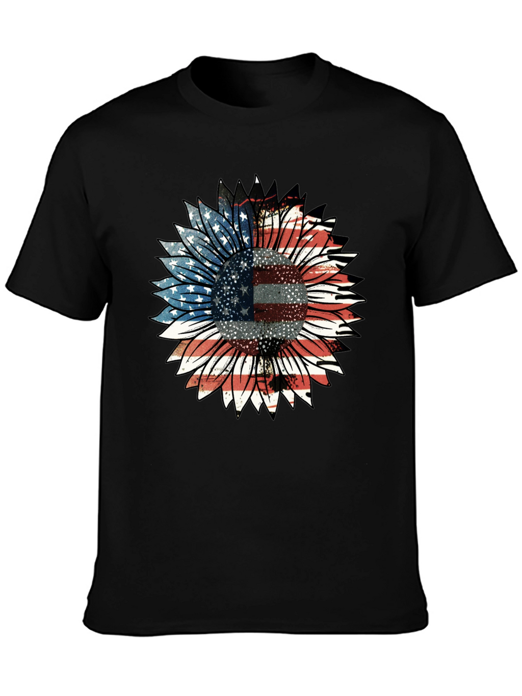 American Flag Sunflower Graphic Tee
