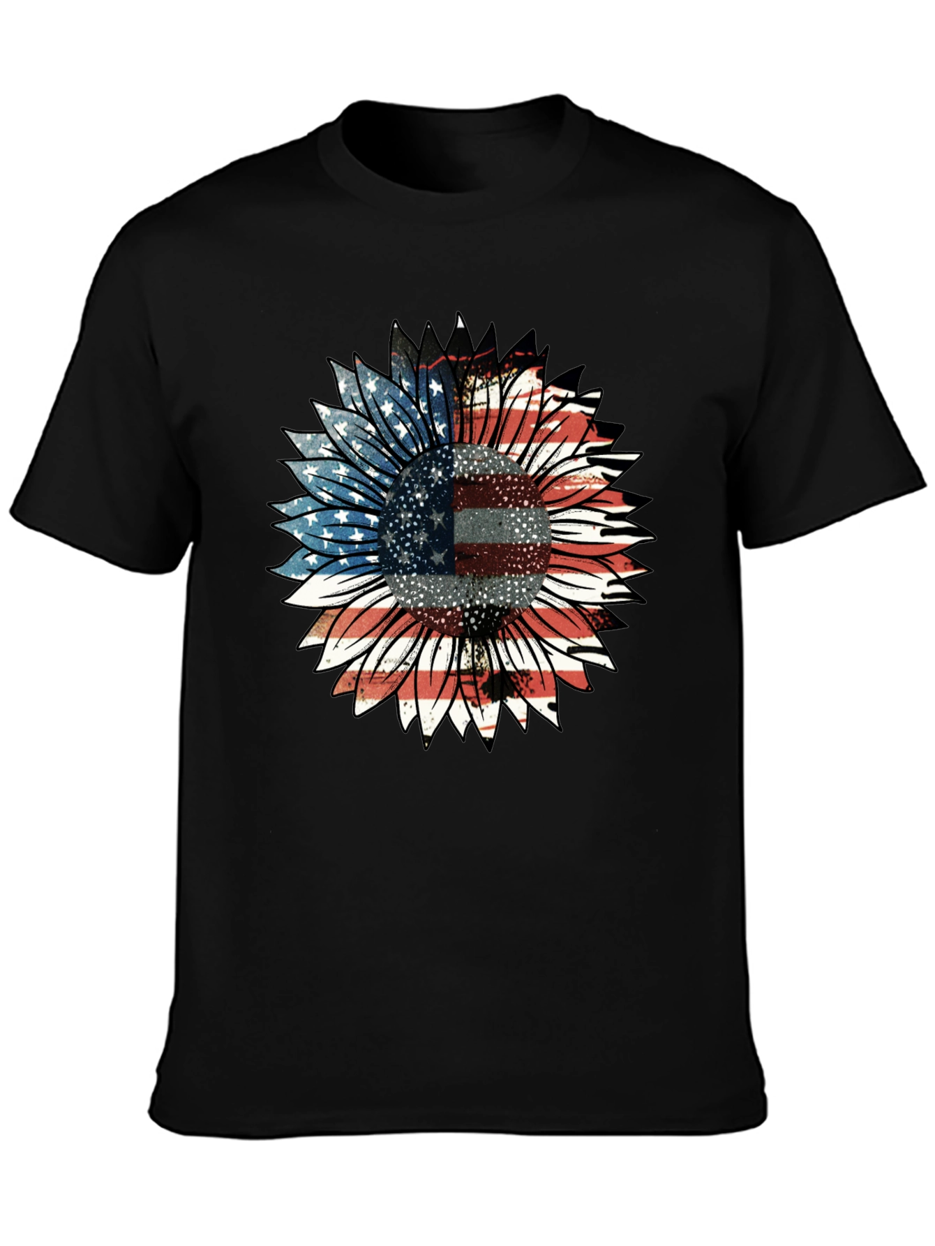 American Flag Sunflower Graphic Tee
