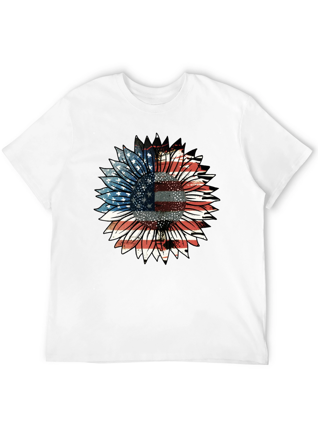 American Flag Sunflower Graphic Tee