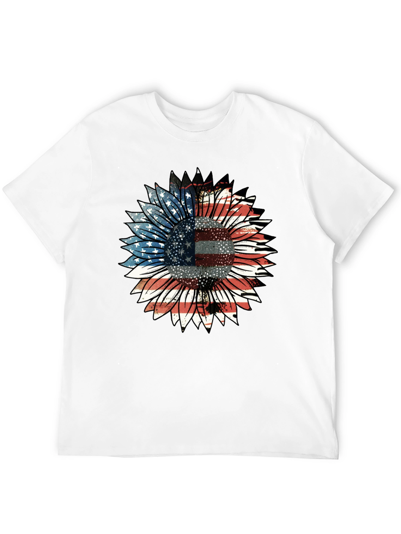 American Flag Sunflower Graphic Tee