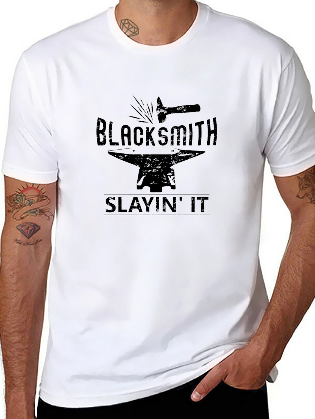 Blacksmith Slayin It T-Shirt - Black Graphic Tee
