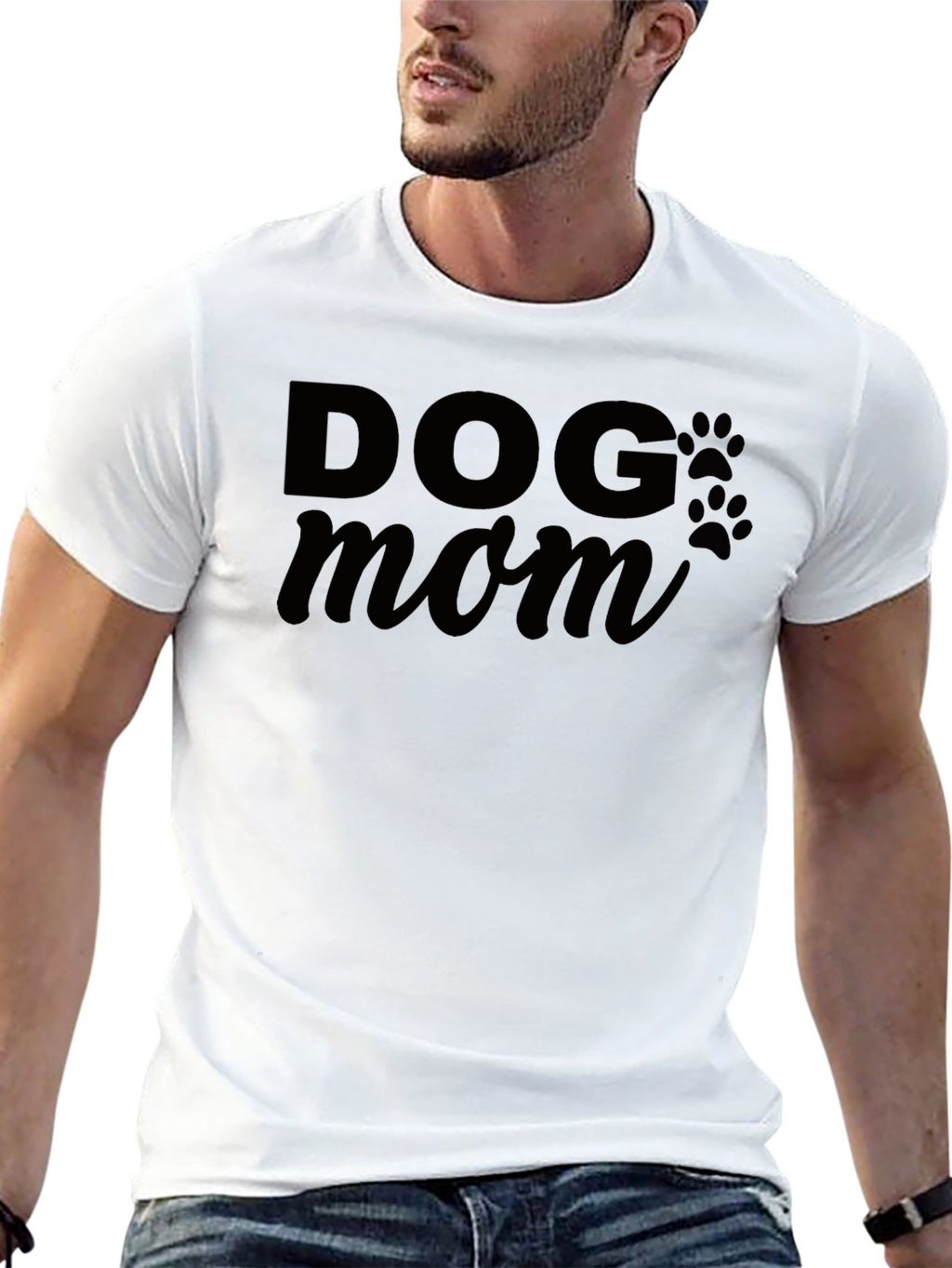 Dog Mom Graphic Tee - Black Casual T-Shirt