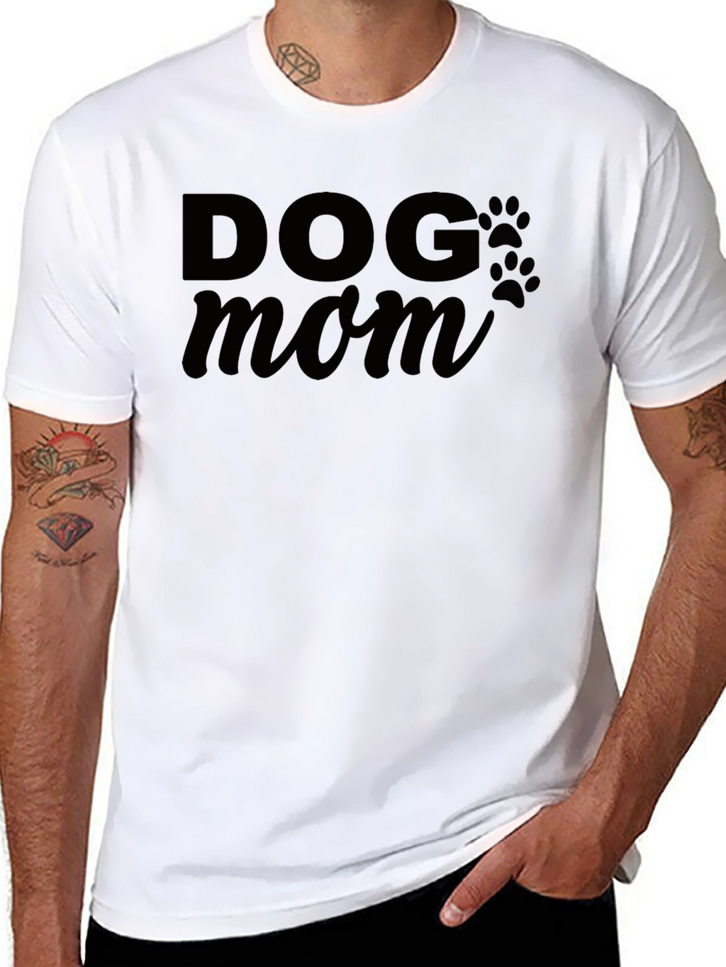 Dog Mom Graphic Tee - Black Casual T-Shirt