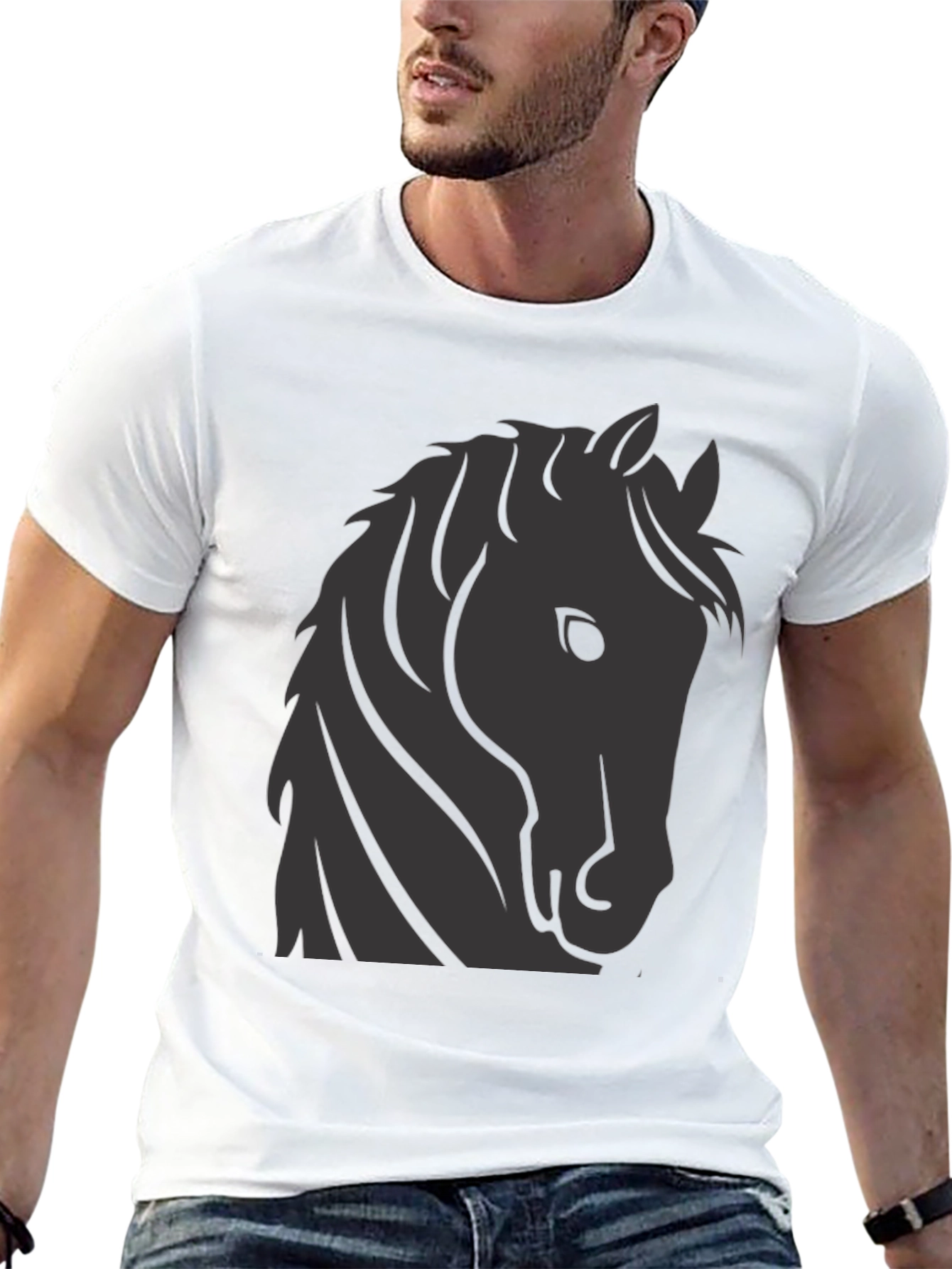 Horse Graphic Tee - Stylish Black T-Shirt