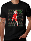 Santa Tennis Ugly Christmas T-Shirt