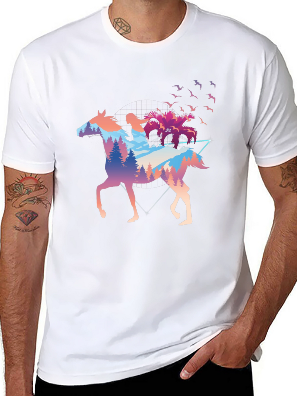 Horse Rider Forest Graphic T-Shirt