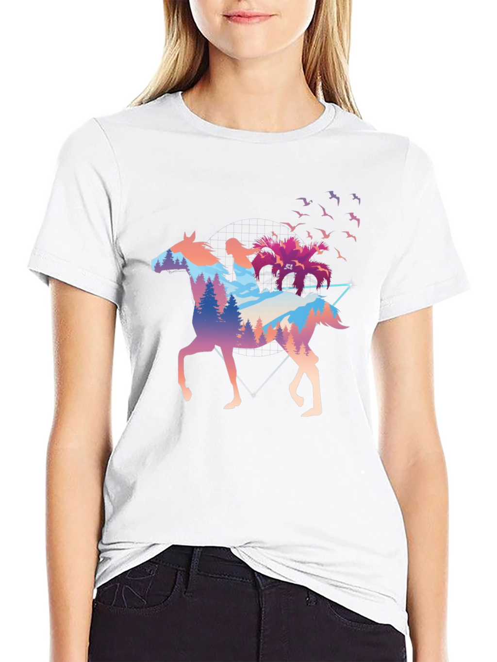 Horse Rider Forest Graphic T-Shirt