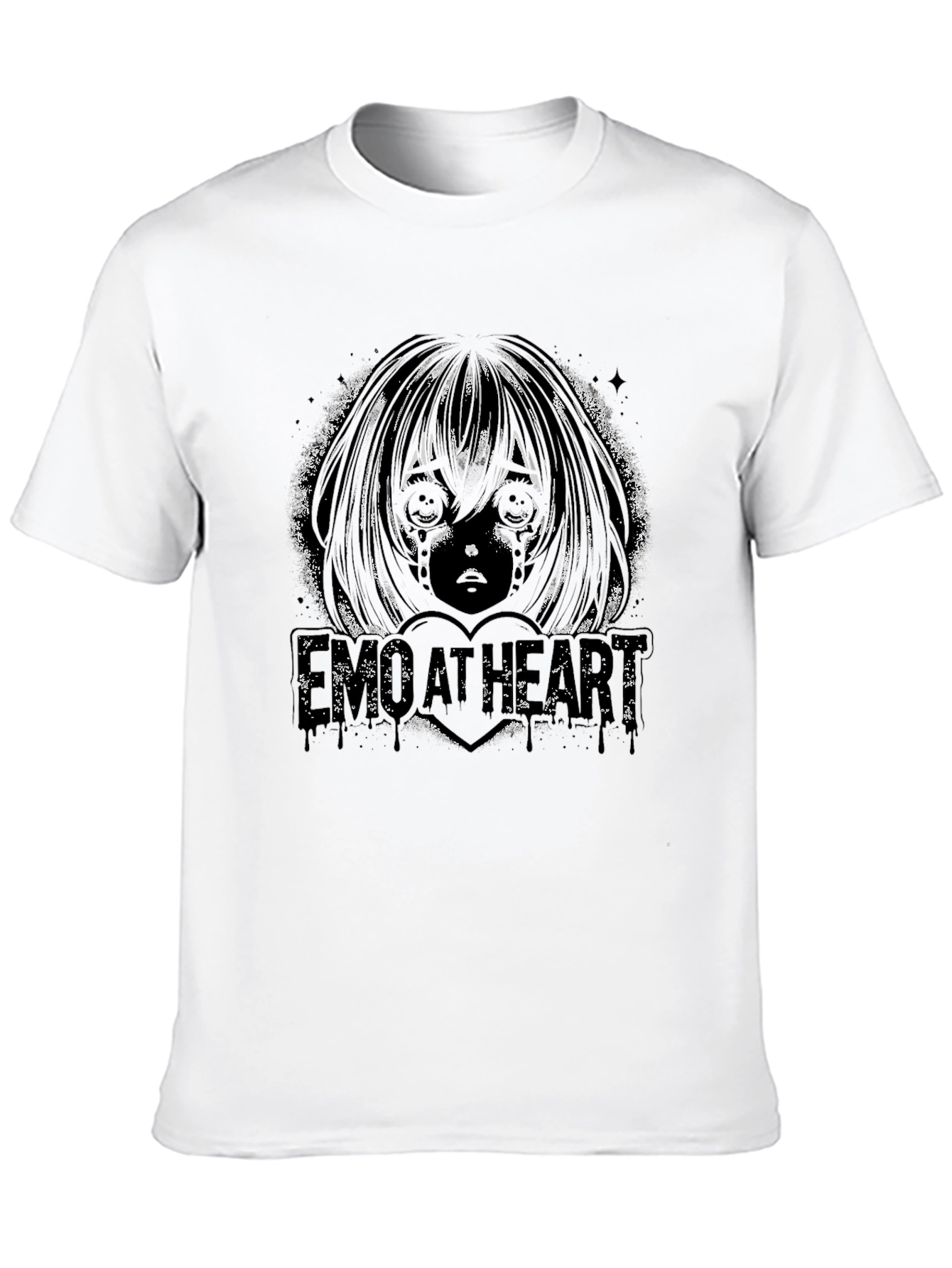 Emo Anime Graphic Black T-Shirt