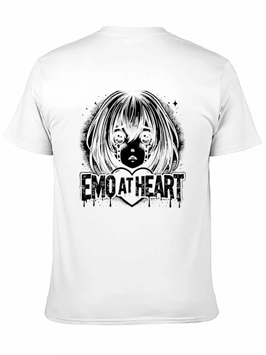 Emo Anime Graphic Black T-Shirt