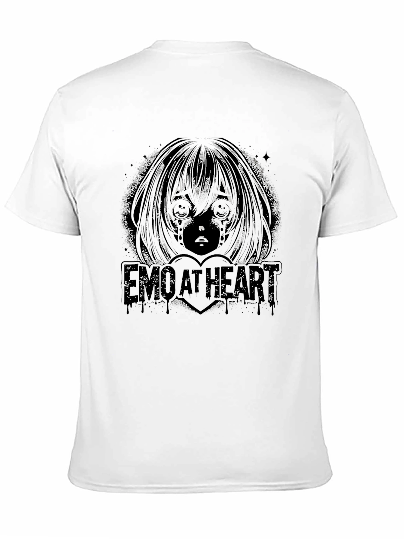 Emo Anime Graphic Black T-Shirt