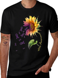 Sunflower Purple Ribbon Awareness T-Shirt