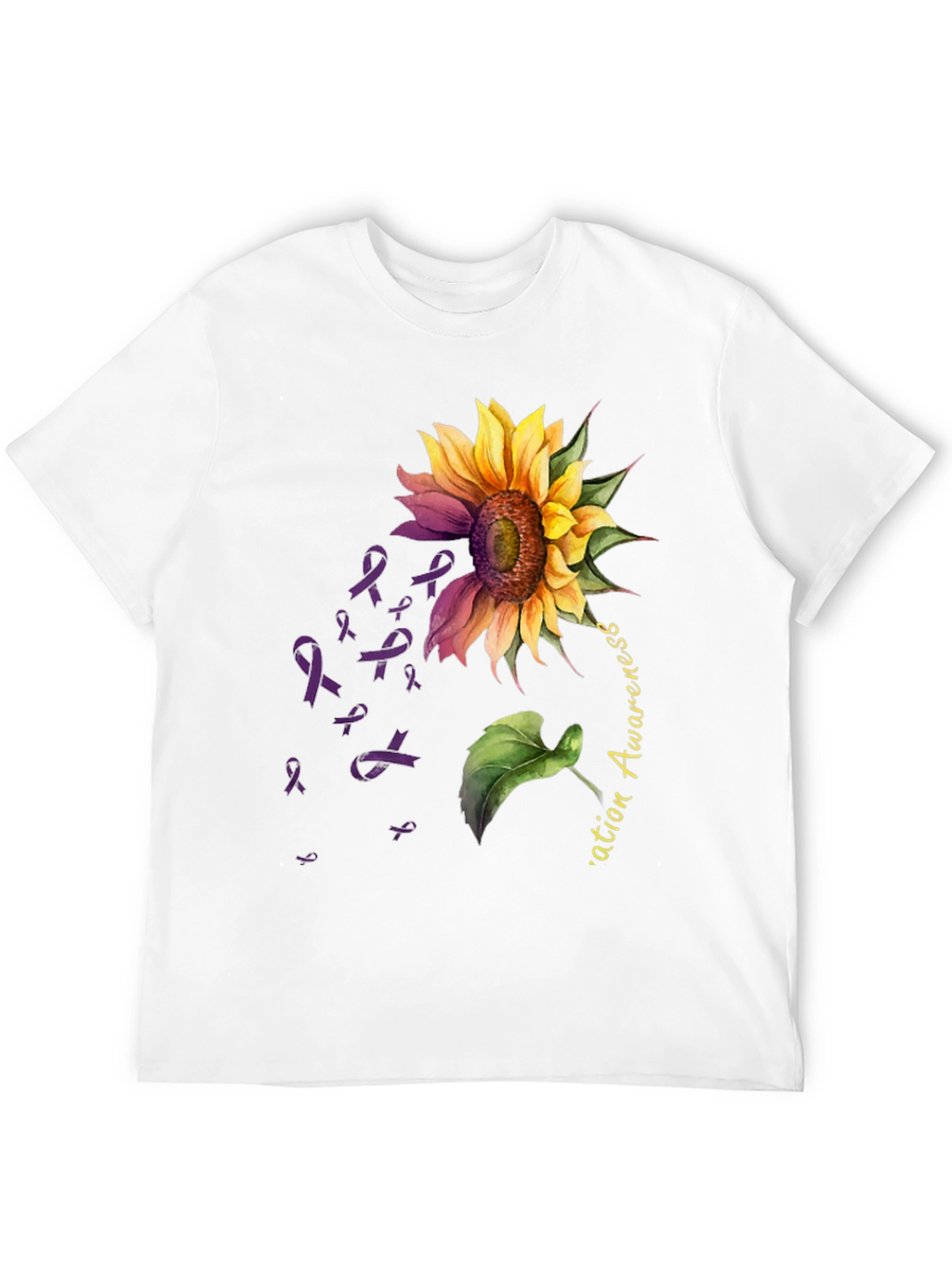 Sunflower Purple Ribbon Awareness T-Shirt