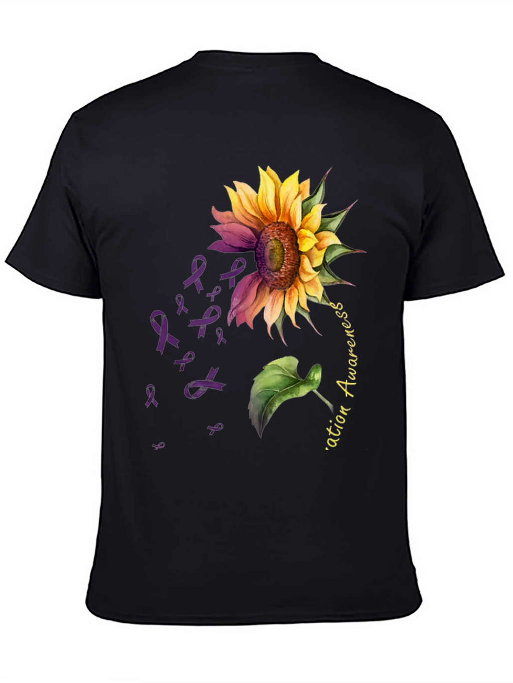 Sunflower Purple Ribbon Awareness T-Shirt