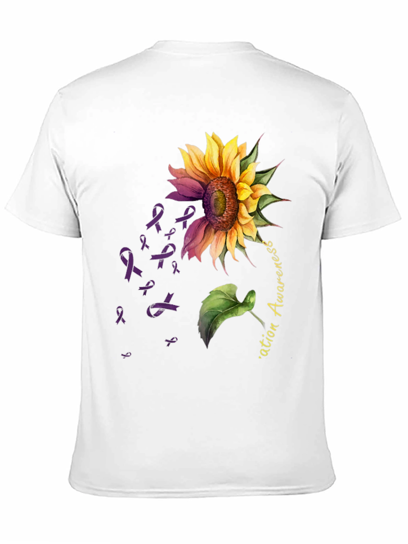 Sunflower Purple Ribbon Awareness T-Shirt