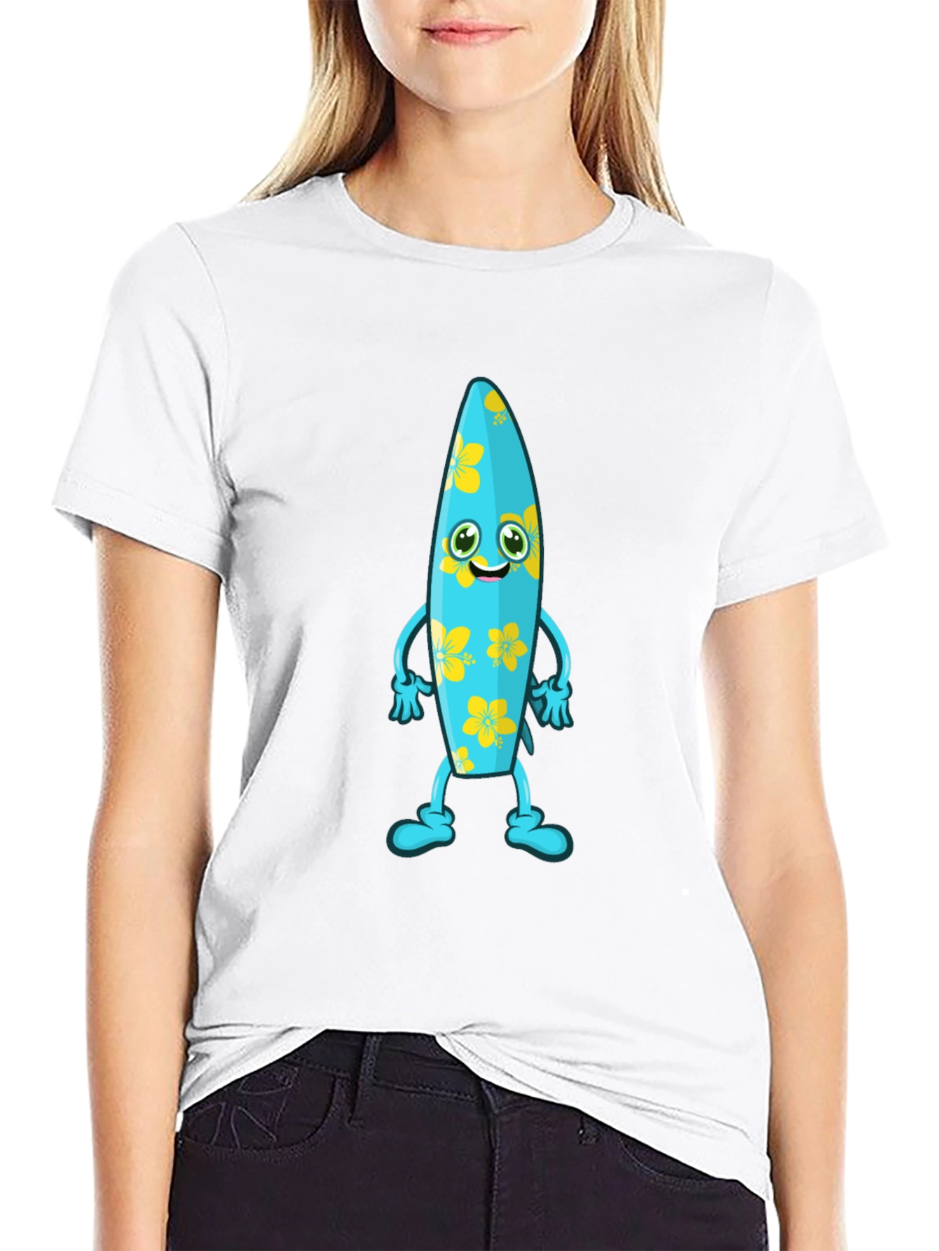 Fun Surfboard Character Graphic Tee