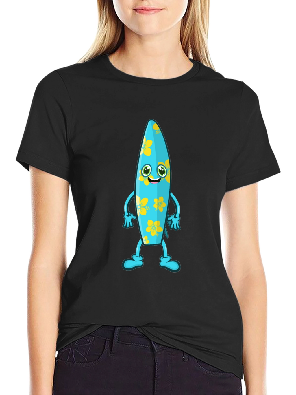Fun Surfboard Character Graphic Tee