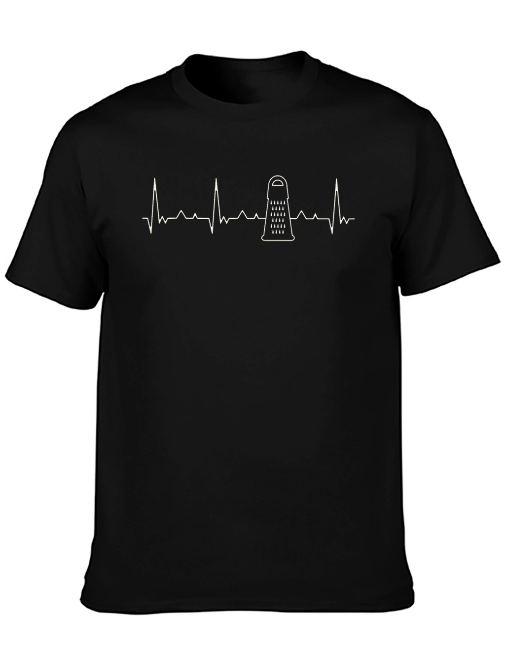 Grater Heartbeat Graphic Tee - Novelty Black T-Shirt