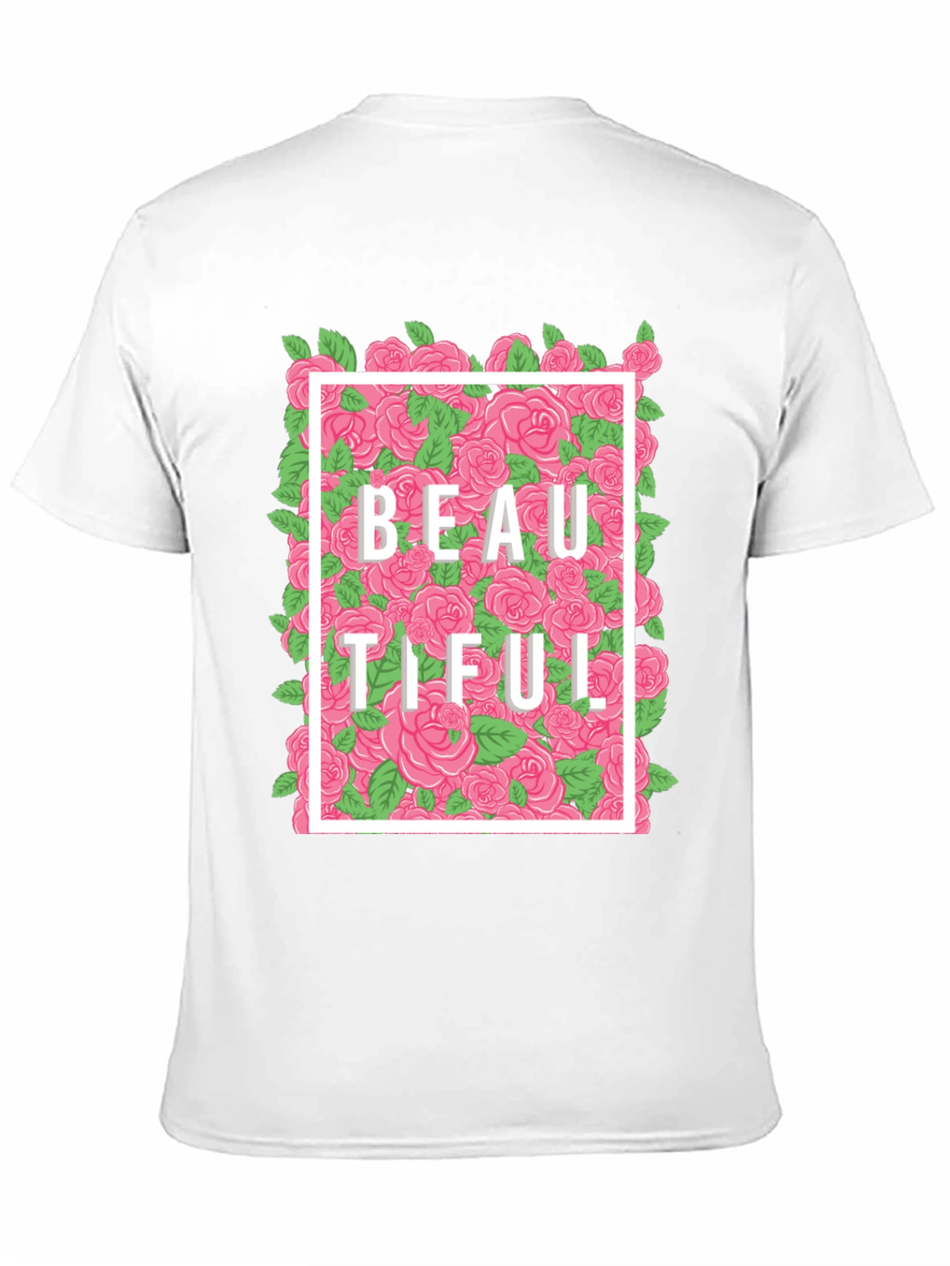 Beautiful Floral Graphic T-Shirt - Black