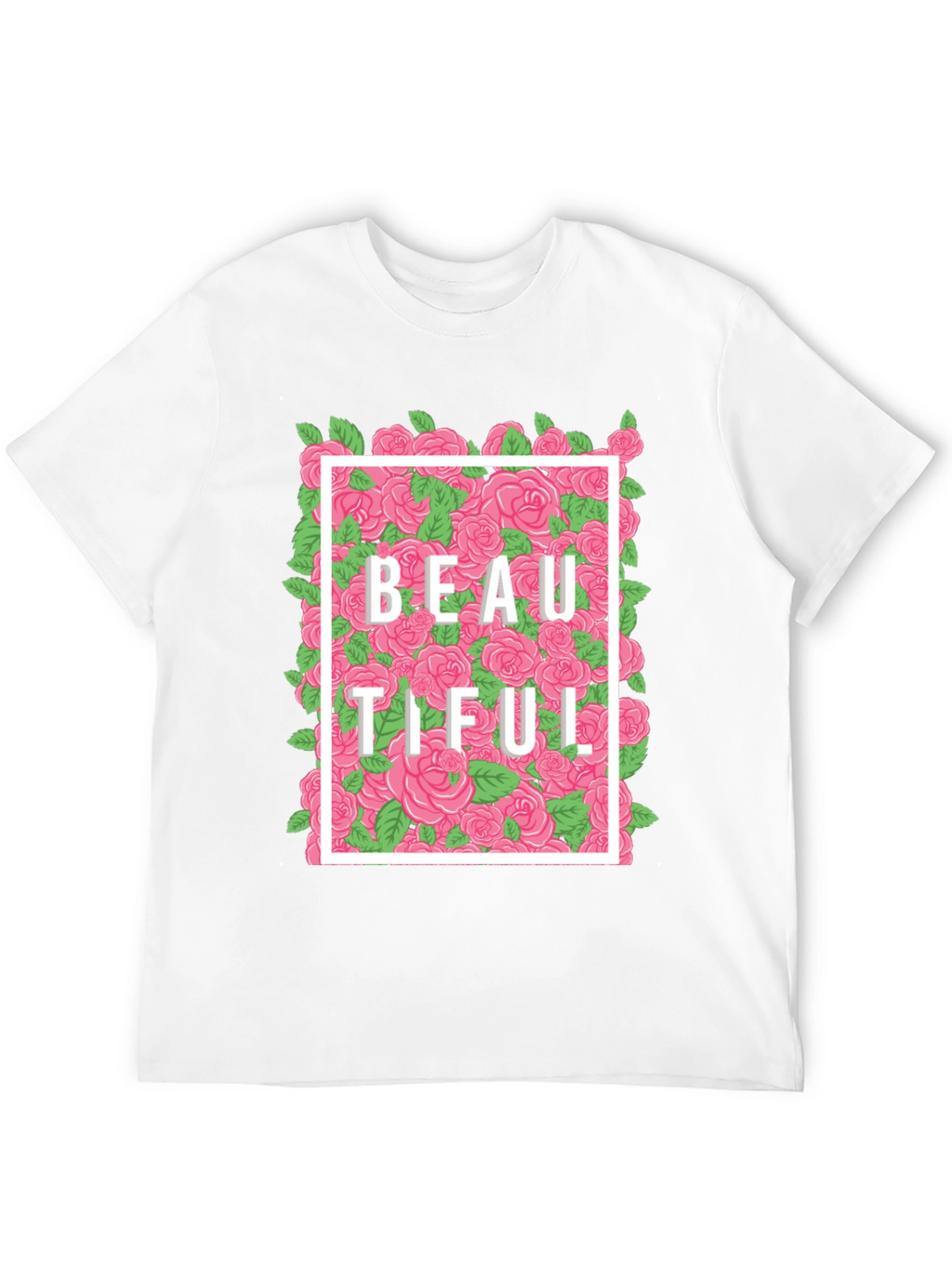 Beautiful Floral Graphic T-Shirt - Black