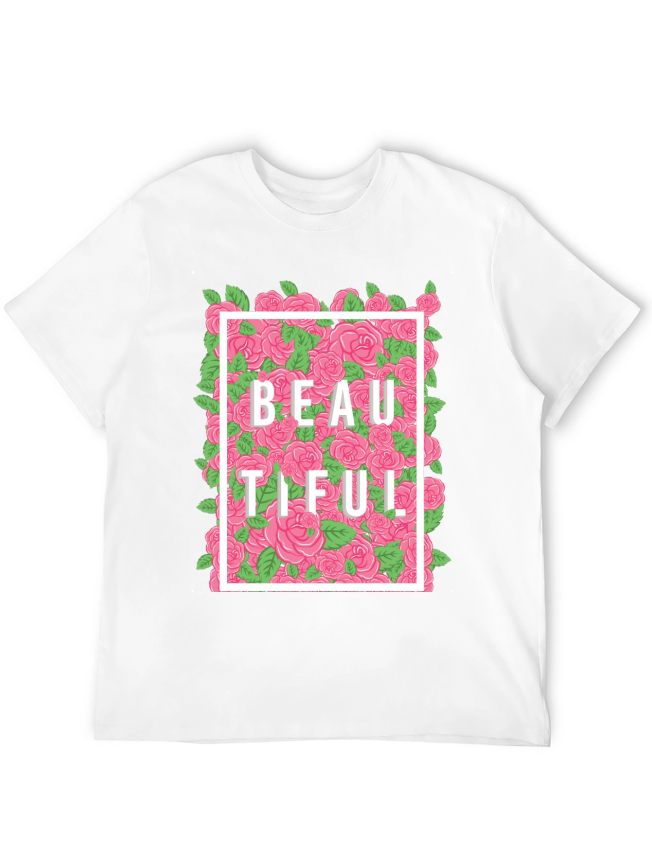 Beautiful Floral Graphic T-Shirt - Black