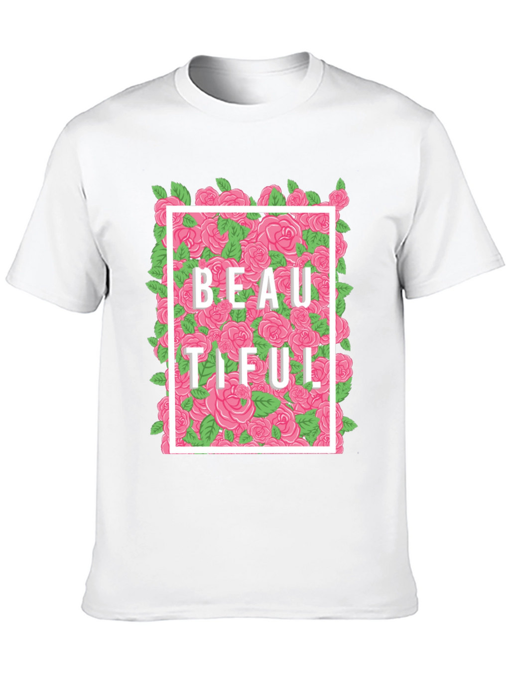 Beautiful Floral Graphic T-Shirt - Black