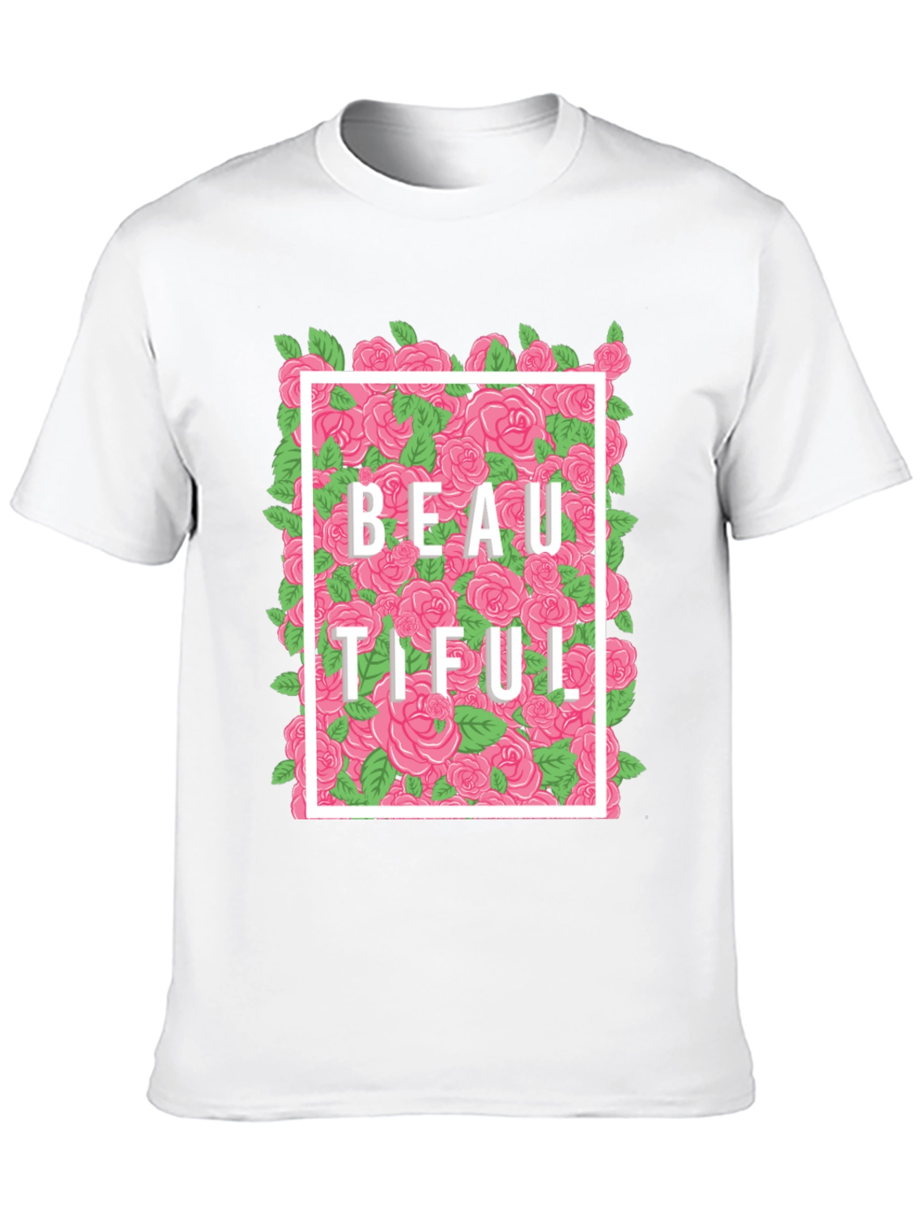 Beautiful Floral Graphic T-Shirt - Black
