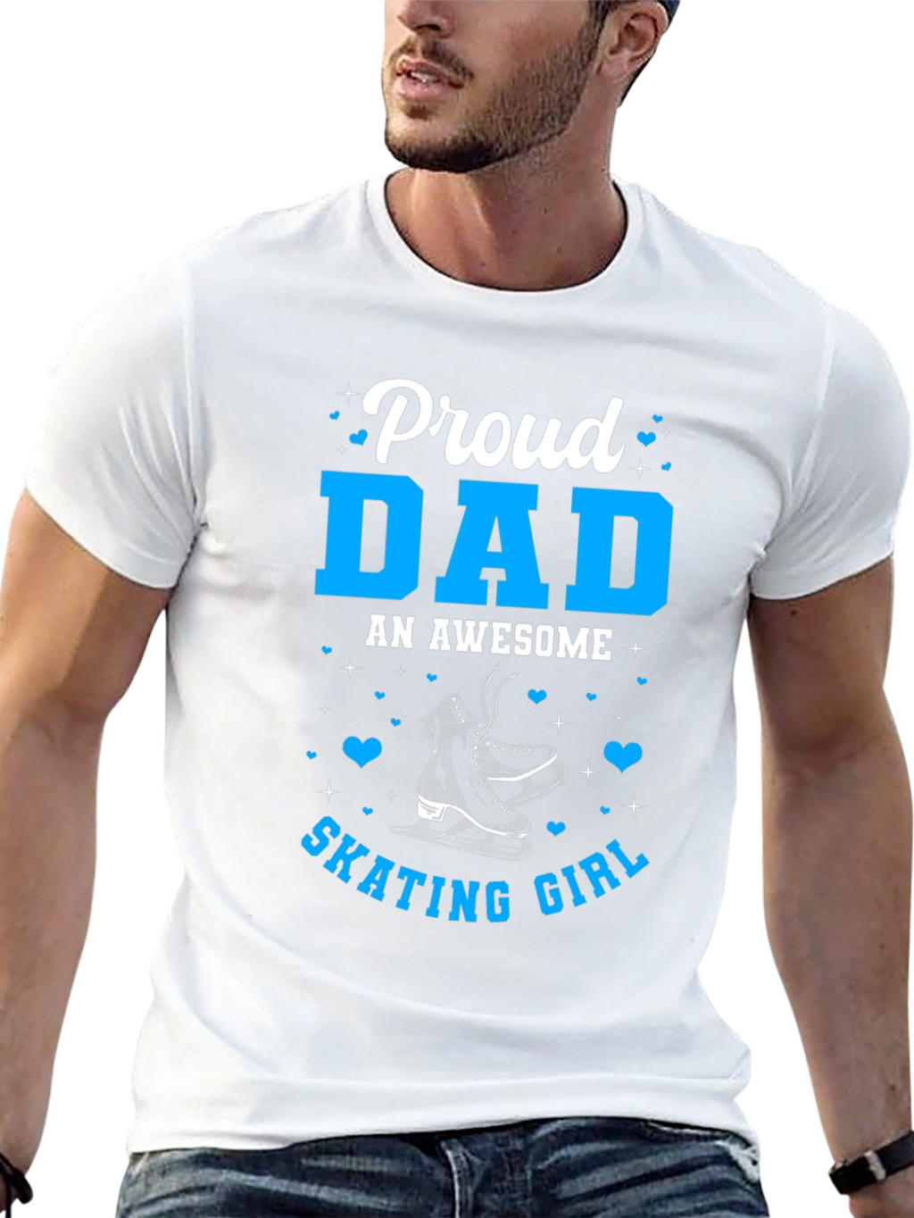 Proud Dad of Skating Girl Tee - Black