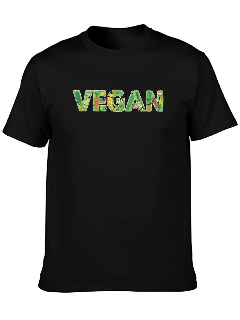 Vegan Graphic Tee - Black Cotton T-Shirt