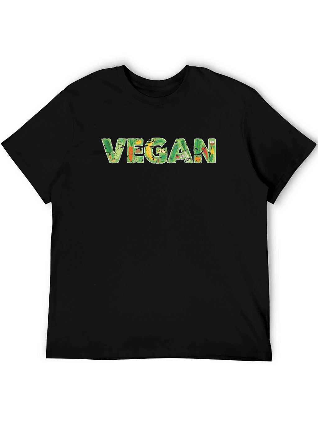 Vegan Graphic Tee - Black Cotton T-Shirt
