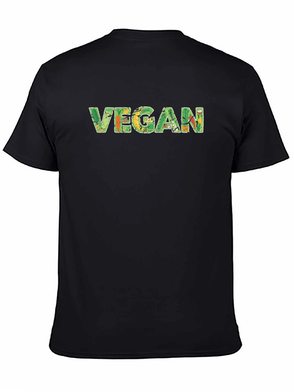 Vegan Graphic Tee - Black Cotton T-Shirt